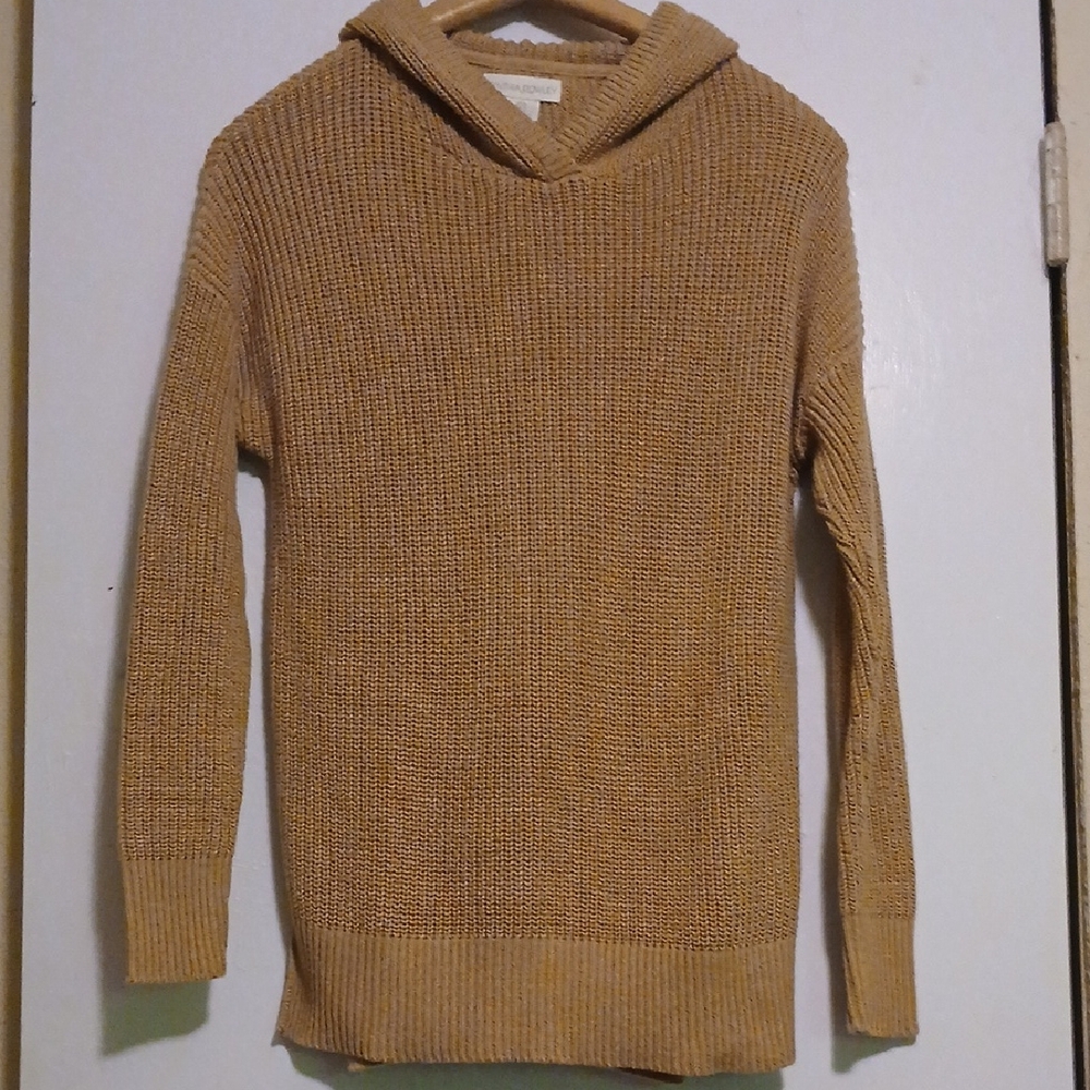 Cynthia Rowley Woman's Brown Knit Sweater With A Hood S